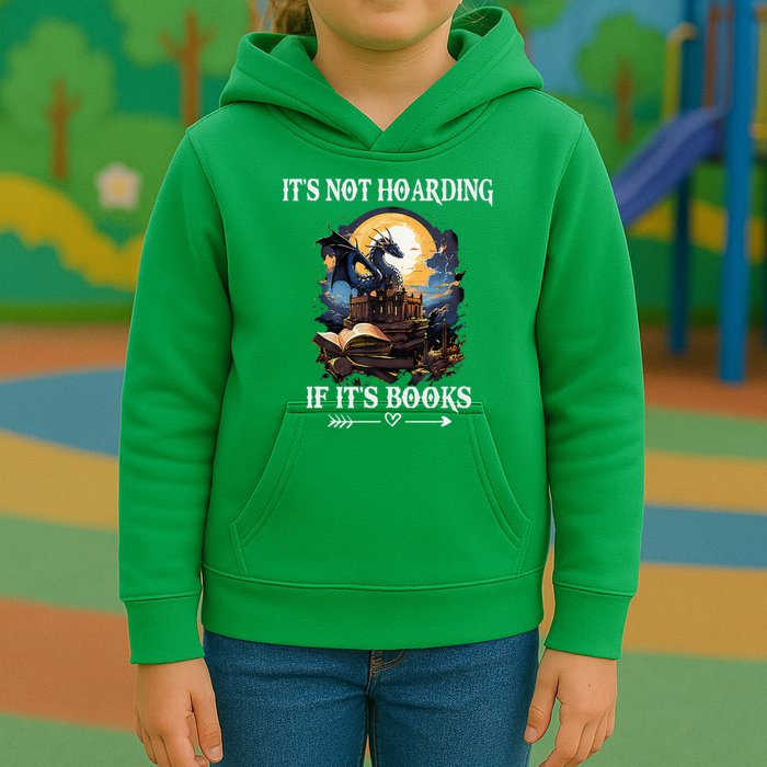 ItS Not Hoarding If ItS Books Funny Nerd Dragon Lover Kids Hoodie