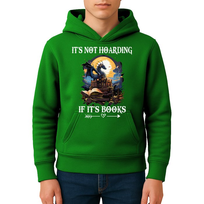 ItS Not Hoarding If ItS Books Funny Nerd Dragon Lover Kids Hoodie