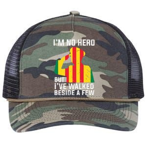 Im No Hero But I've Walked Beside A Few Veteran Day Army Retro Rope Trucker Hat Cap