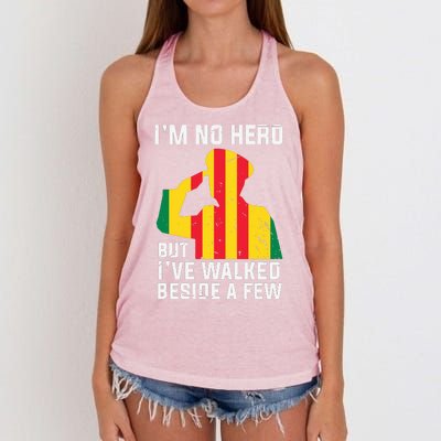 Im No Hero But I've Walked Beside A Few Veteran Day Army Women's Knotted Racerback Tank