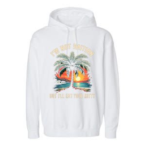 IM Not Haitian But ILl Eat Your Kitty Coconut Tree Garment-Dyed Fleece Hoodie