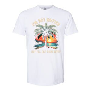 IM Not Haitian But ILl Eat Your Kitty Coconut Tree Softstyle CVC T-Shirt