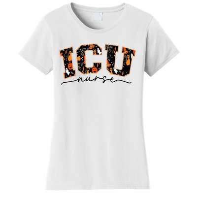 ICU Nurse Halloween Critical Care CCU Intensive Care Rn Fall  Women's T-Shirt