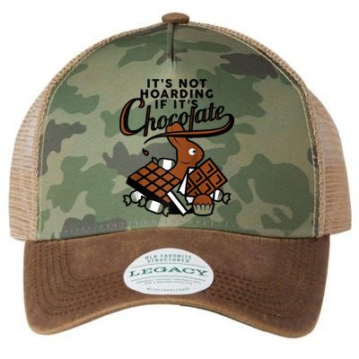 It's Not Hoarding If It's Chocolate Bunny Easter Funny Raglan Baseball Legacy Tie Dye Trucker Hat