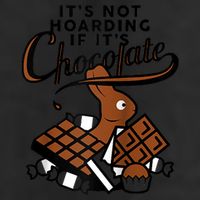 It's Not Hoarding If It's Chocolate Bunny Easter Funny Raglan Baseball 7 Panel Mesh Trucker Snapback Hat