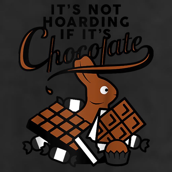 It's Not Hoarding If It's Chocolate Bunny Easter Funny Raglan Baseball 7 Panel Mesh Trucker Snapback Hat