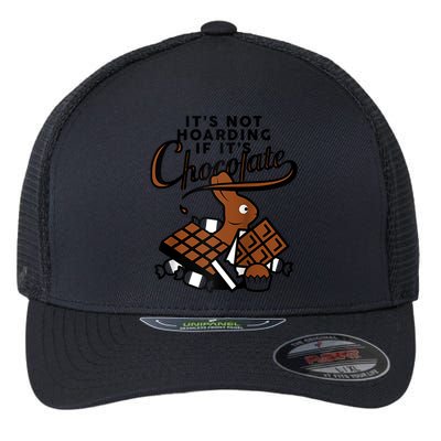 It's Not Hoarding If It's Chocolate Bunny Easter Funny Raglan Baseball Flexfit Unipanel Trucker Cap