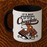 It's Not Hoarding If It's Chocolate Bunny Easter Funny Raglan Baseball Mug