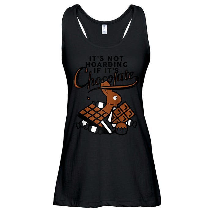 It's Not Hoarding If It's Chocolate Bunny Easter Funny Raglan Baseball Ladies Essential Flowy Tank