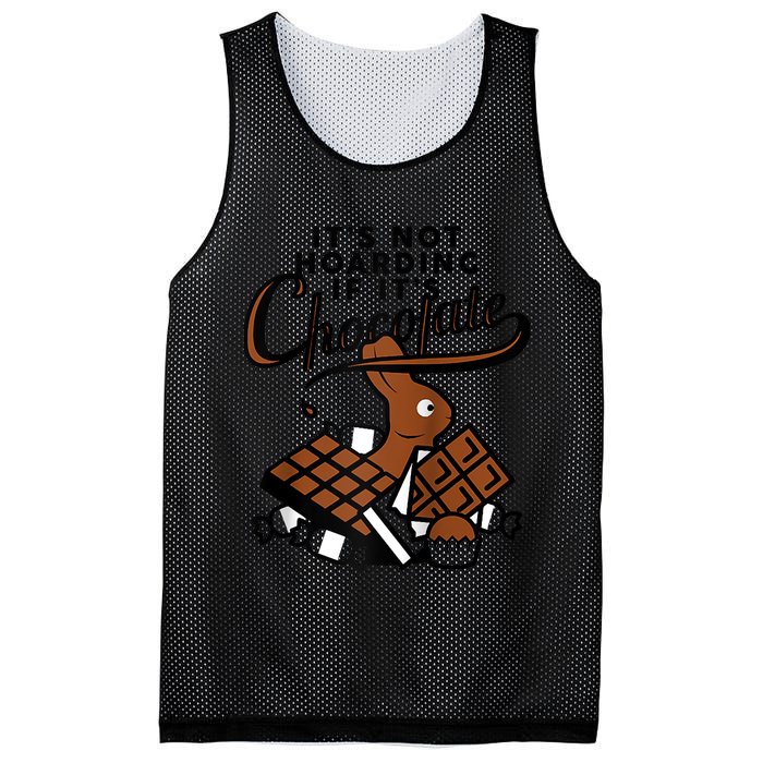 It's Not Hoarding If It's Chocolate Bunny Easter Funny Raglan Baseball Mesh Reversible Basketball Jersey Tank
