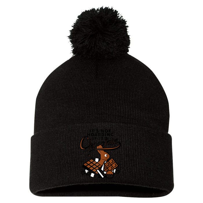 It's Not Hoarding If It's Chocolate Bunny Easter Funny Raglan Baseball Pom Pom 12in Knit Beanie