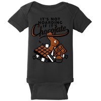 It's Not Hoarding If It's Chocolate Bunny Easter Funny Raglan Baseball Baby Bodysuit