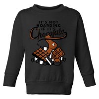 It's Not Hoarding If It's Chocolate Bunny Easter Funny Raglan Baseball Toddler Sweatshirt