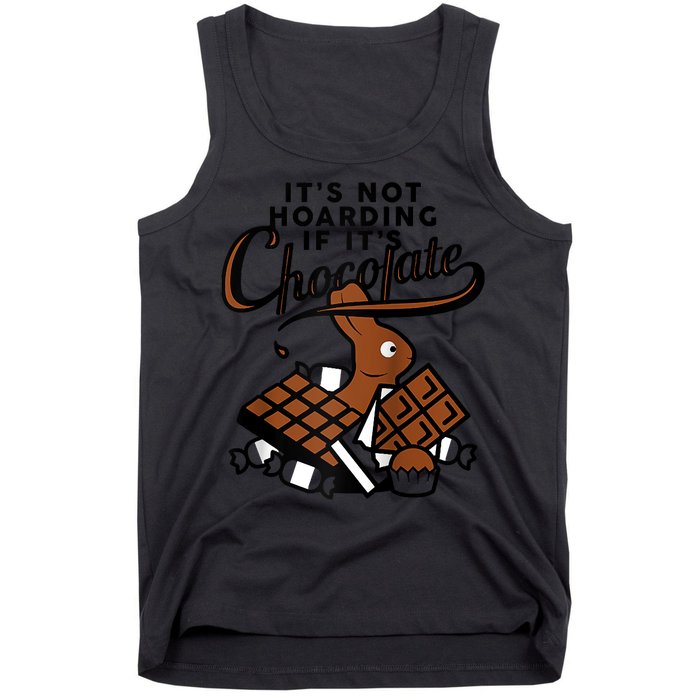 It's Not Hoarding If It's Chocolate Bunny Easter Funny Raglan Baseball Tank Top