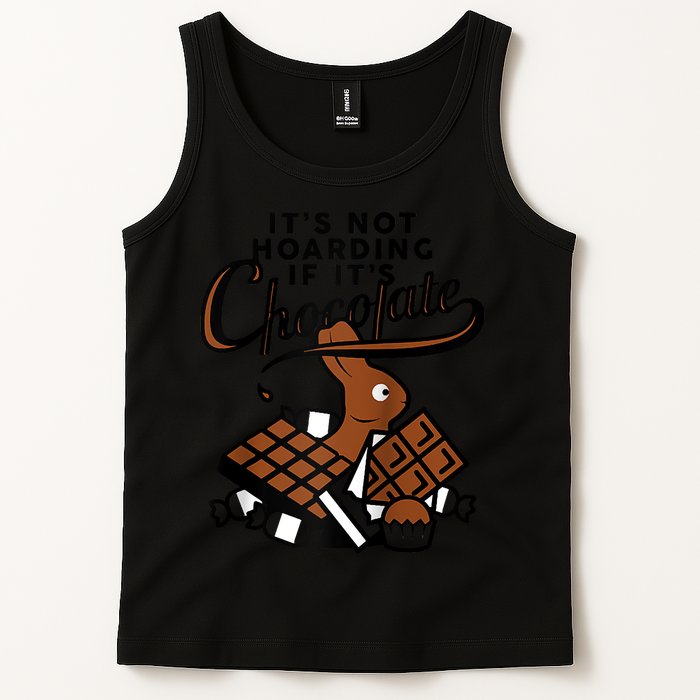 It's Not Hoarding If It's Chocolate Bunny Easter Funny Raglan Baseball Tank Top