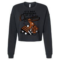 It's Not Hoarding If It's Chocolate Bunny Easter Funny Raglan Baseball Cropped Pullover Crew
