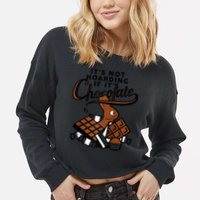 It's Not Hoarding If It's Chocolate Bunny Easter Funny Raglan Baseball Cropped Pullover Crew