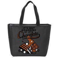 It's Not Hoarding If It's Chocolate Bunny Easter Funny Raglan Baseball Zip Tote Bag