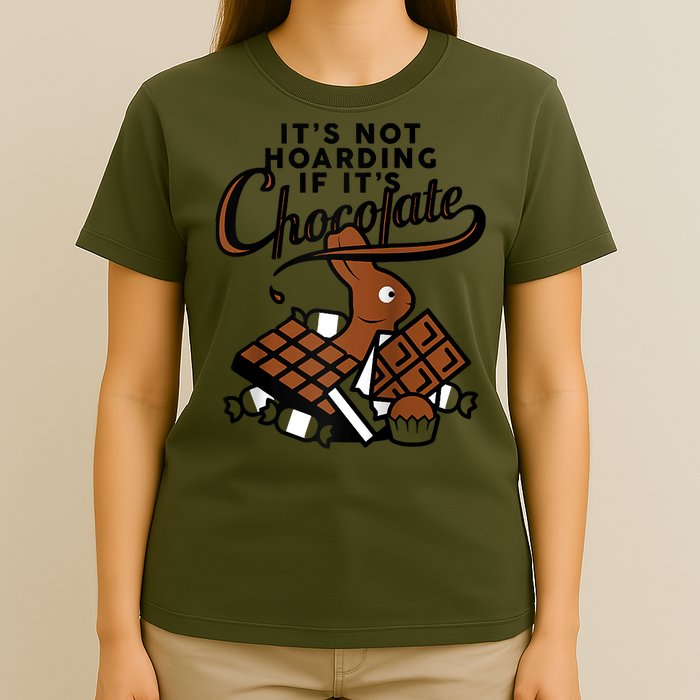 It's Not Hoarding If It's Chocolate Bunny Easter Funny Raglan Baseball T-Shirt