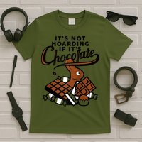 It's Not Hoarding If It's Chocolate Bunny Easter Funny Raglan Baseball T-Shirt