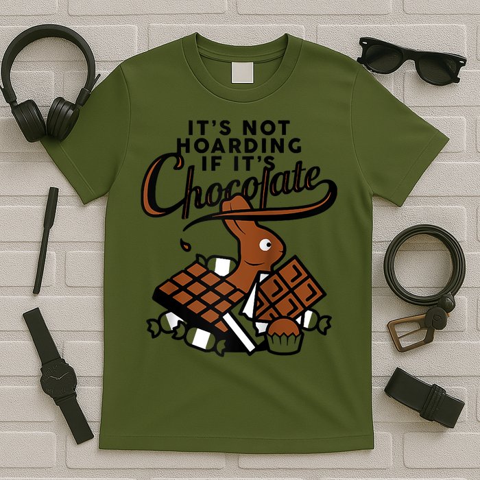 It's Not Hoarding If It's Chocolate Bunny Easter Funny Raglan Baseball T-Shirt