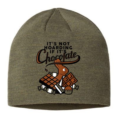 It's Not Hoarding If It's Chocolate Bunny Easter Funny Raglan Baseball Sustainable Beanie