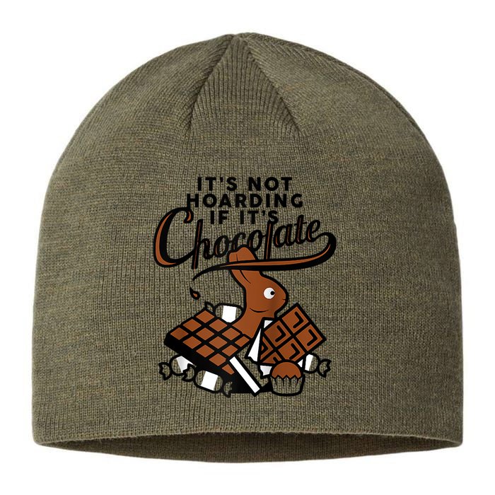 It's Not Hoarding If It's Chocolate Bunny Easter Funny Raglan Baseball Sustainable Beanie