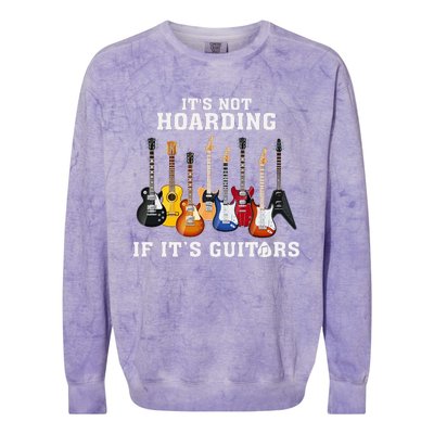 ItS Not Hoarding If Its Guitars Funny Music Lover Guitarist Colorblast Crewneck Sweatshirt