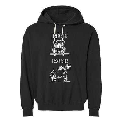 Inhale Exhale Pug Garment-Dyed Fleece Hoodie