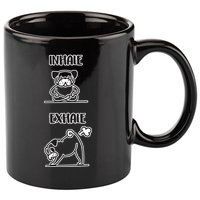 Inhale Exhale Pug 11oz C Handle Ceramic Mug