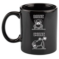 Inhale Exhale Pug 11oz C Handle Ceramic Mug