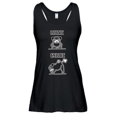 Inhale Exhale Pug Ladies Essential Flowy Tank