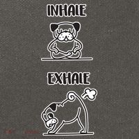 Inhale Exhale Pug Cotton Canvas Backpack