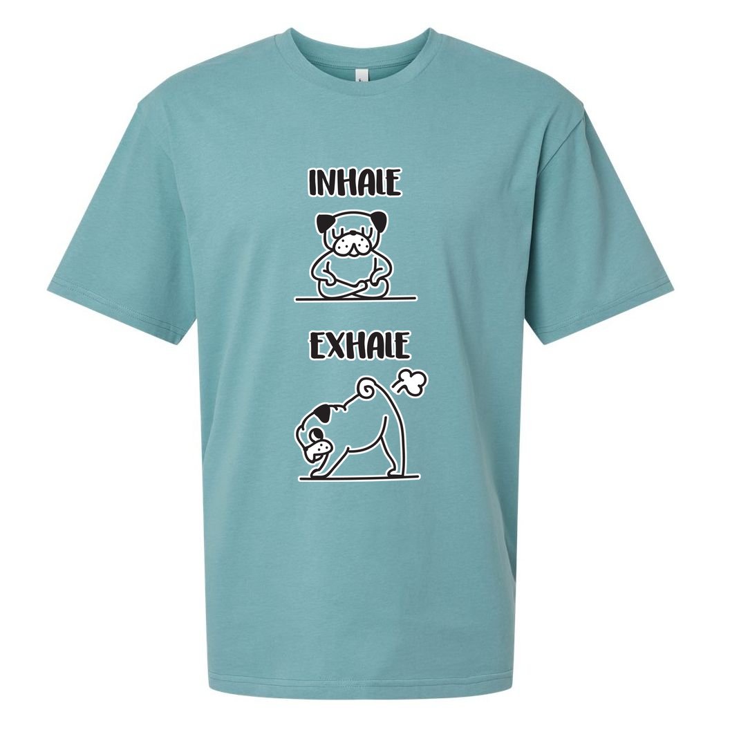 Inhale Exhale Pug Sueded Cloud Jersey T-Shirt