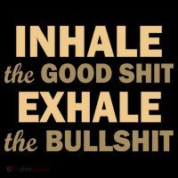 Inhale The Good Shit Exhale the Bullshit Stripe Pom Pom Beanie