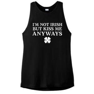 Im Not Irish But Kiss Me Anyways Ladies PosiCharge Tri-Blend Wicking Tank