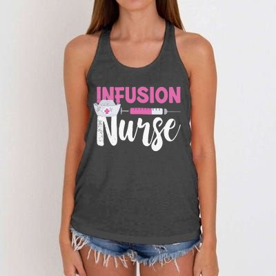 Infusion Nurse Intravenous IV Therapy Oncology Nurse Needle Women's Knotted Racerback Tank