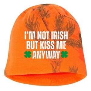 Im Not Irish But Kiss Me Anyway St Patricks Day Funny Kati - Camo Knit Beanie