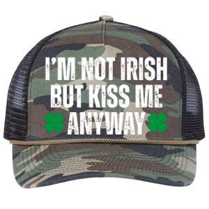 Im Not Irish But Kiss Me Anyway St Patricks Day Funny Retro Rope Trucker Hat Cap