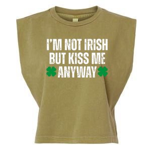 Im Not Irish But Kiss Me Anyway St Patricks Day Funny Garment-Dyed Women's Muscle Tee