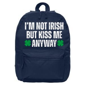 Im Not Irish But Kiss Me Anyway St Patricks Day Funny 16 in Basic Backpack