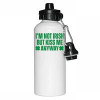 Im Not Irish But Kiss Me Anyway St Patricks Day Funny Aluminum Water Bottle