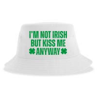 Im Not Irish But Kiss Me Anyway St Patricks Day Funny Sustainable Bucket Hat
