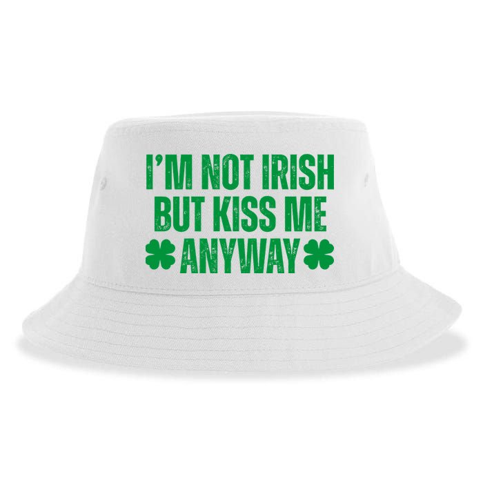 Im Not Irish But Kiss Me Anyway St Patricks Day Funny Sustainable Bucket Hat