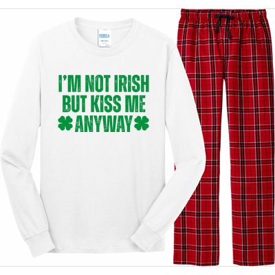 Im Not Irish But Kiss Me Anyway St Patricks Day Funny Long Sleeve Pajama Set