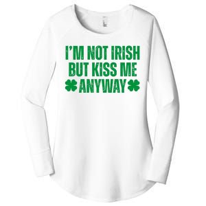 Im Not Irish But Kiss Me Anyway St Patricks Day Funny Women's Perfect Tri Tunic Long Sleeve Shirt