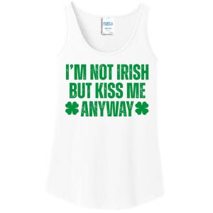 Im Not Irish But Kiss Me Anyway St Patricks Day Funny Ladies Essential Tank