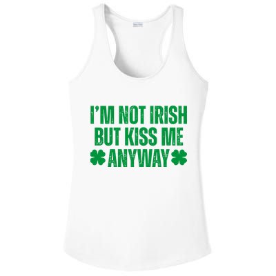 Im Not Irish But Kiss Me Anyway St Patricks Day Funny Ladies PosiCharge Competitor Racerback Tank