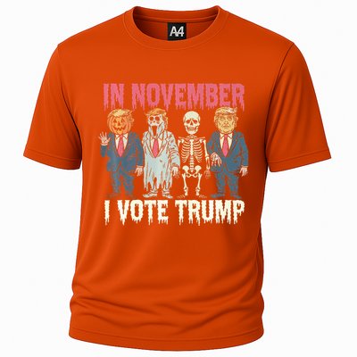 In November I Vote Trump Funny Halloween Political Cooling Performance Crew T-Shirt