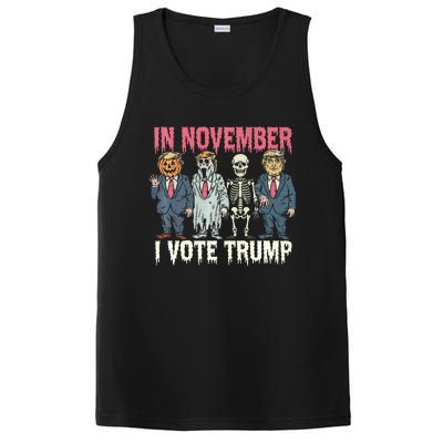 In November I Vote Trump Funny Halloween Political PosiCharge Competitor Tank